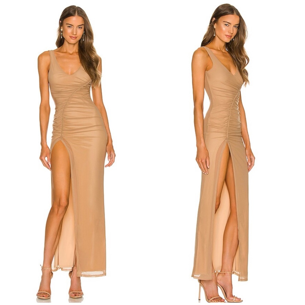 Michael Costello Tan Maxi Dress